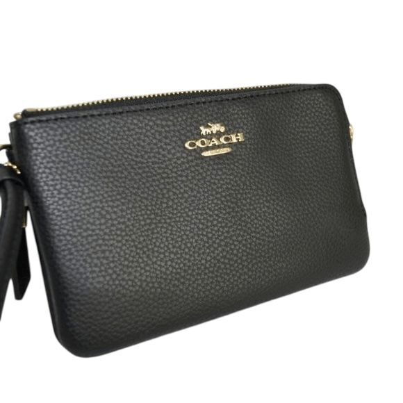 COACH Pebble Leather Double Corner Zip Wallet Wristlet NEW - Picture 3 of 8